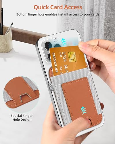For Magsafe Wallet, 7 Card Holder, RFID Blocking, Strongest Magnet | Magnetic Wallet for iPhone 17/16/15/14/13/12 Series, Magnetic Card Holder with 2 Card Slots, Vegan Leather, Slim, Brown - color: Brown