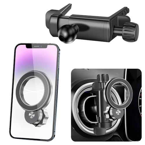 Car Magnetic Phone Mount for Mazda MX-5 Miata 1999-2025，Mazda 6 2003-2013，Mazda 3 2004-2013，CX-7 2007-2012 Interior Circular Air Vent Accessories Cell Cellphone Holder Magnet Stand Mobile Cradle