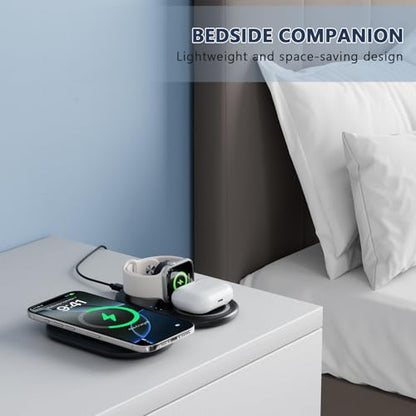 2026 Traveling Portable Wireless Mag-Safe Fast Charging Station - color: black