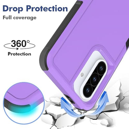 for Samsung Galaxy A37 / Galaxy A36 5G / Galaxy A57 5G Case: Dual Layer Protective Heavy Duty Cell Phone Cover Shockproof Rugged with Screen Protector - Military Protection Bumper Tough, Purple - color: Purple (PC) + Black (TPU)