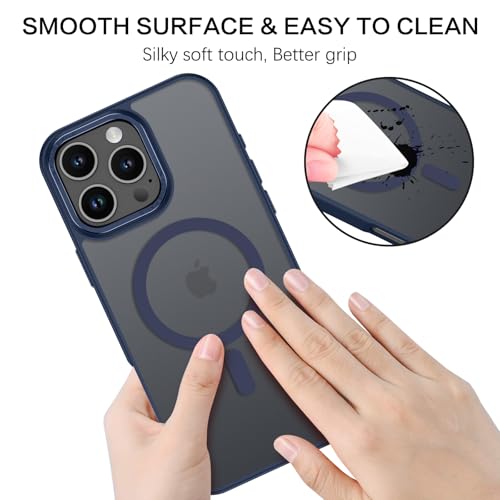 BENTOBEN Magnetic for iPhone 16 Pro Max Case,(Compatible with MagSafe) (Military Grade Drop Protection) Slim Translucent Matte Shockproof with Anti-Fingerprint Phone Case 6.9",Deep Blue - color: Deep Blue