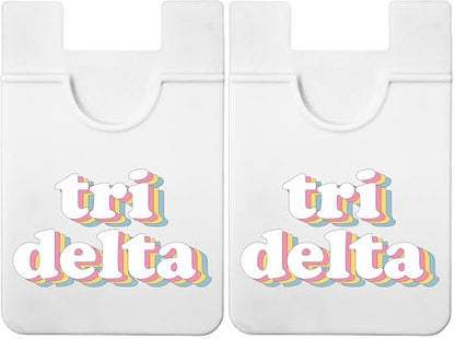 Sorority Shop Delta Koala Pouch - Retro Design Card Holder for Mobile Case- Phone Wallet Stick on - Ultra-Thin and Lightweight Device Case Wallet - Holds Cards and Cash (Pack of 2) - size: 2.25"W x 3.25"L (Pack of 2)