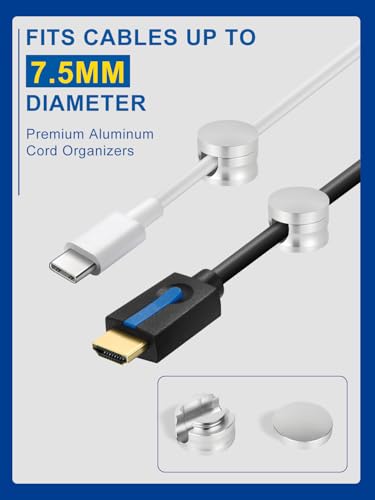 Upgraded Aluminum Silver Phone Charger Cord Holder with Extra-Large