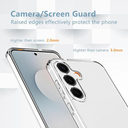 Anoowkoa Clear Case for Galaxy S25 FE 6.7 inch.Protective Slim Phone Bumper Cover with 2 Pack Samsung Galaxy S25 FE Tempered Glass Screen Protector Flim.Anti-Yellowing. Anti-Drop.Transparent - color: Samsung Galaxy S25 FE
