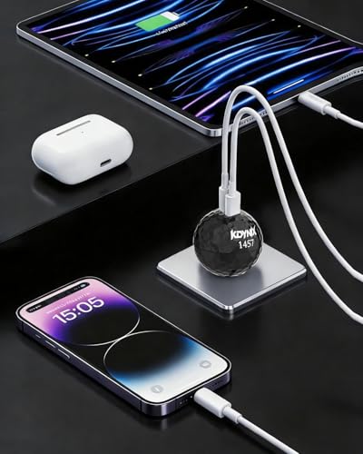 USB C Charger Block, Dual Port 20W Fast Charging Wall Charger Creative Ball Power Adapter for iPhone 17/17 Air/17 Pro/17 Pro Max/16/16 Pro/16 Pro Max/16 Plus/15/14/13/12, Galaxy, iPad, Airpods, More - color: Black