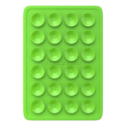 StickyGrippy Suction Phone Case Mount, Sillicon Adhesive Phone Accessory for iPhone and Android, Hands-Free Strong Grip Mirror Shower Phone Holder, Tiktok Videos and Selfies (Green) - color: Green