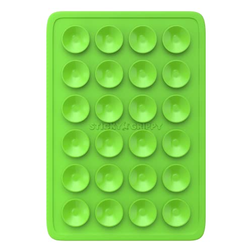 StickyGrippy Suction Phone Case Mount, Sillicon Adhesive Phone Accessory for iPhone and Android, Hands-Free Strong Grip Mirror Shower Phone Holder, Tiktok Videos and Selfies (Green) - color: Green