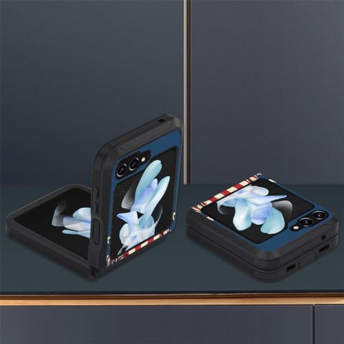 for Samsung Galaxy Z Flip 5 Case, Heavy Duty Dual Layer Hybrid Military Grade Shockproof Drop Folding Protective Cover for Samsung Galaxy Z Flip 5 5G 2023, American Flag Skull - color: American Flag Skull