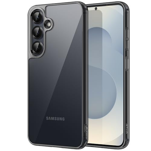 JETech Case for Samsung Galaxy S25, Anti-Yellowing, Black | Shockproof Protection, Scratch Resistant Hard PC Back, Durable Transparent TPU Bumper - color: Black, size: Galaxy S25