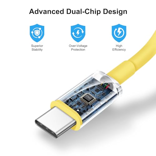 2+2Pack iPhone 17 16 15 Charger 20W Apple Charger with 10ft Cable - Yellow - color: Yellow