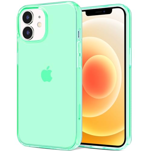 JJGoo Compatible with iPhone 12 Case & 12 Pro Case Clear Soft Transparent Shockproof Protective Slim Thin Bumper Phone Cover for 12 and 12 Pro - 6.1 inch, Clear Green - color: Green