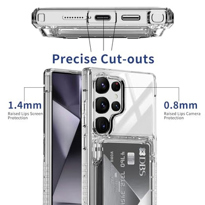 ACANDYA for Samsung Galaxy S24 Ultra Case Wallet Clear Protective Case with Card Holder Heavy Duty Protection Shockproof Anti-Scratch Anti-Yellow Case for Samsung Galaxy S24 Ultra Transparent - size: Galaxy S24 Ultra 6.8 inch
