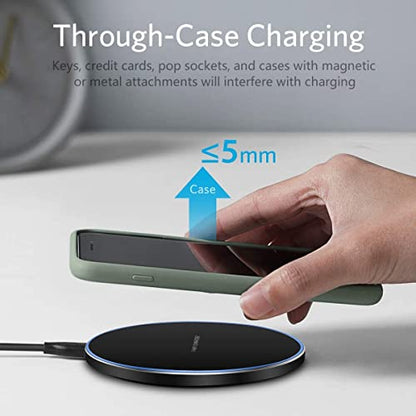 25W Fast Wireless Charger Pad,USB-C Wireless Phone Charging Station - color: Black