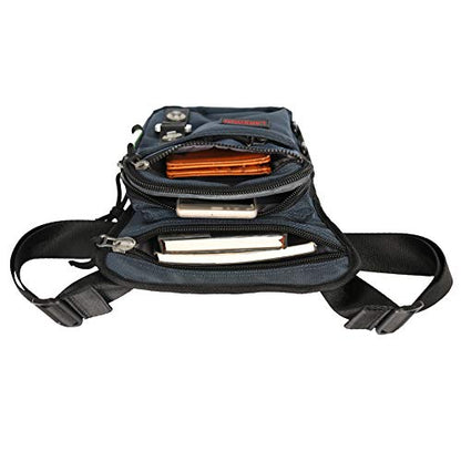 Thigh Pack, Larswon Leg Bag Thigh Pouch Bag Tactical Waist Bag Motorcycle Bag Waterproof - color: A- Blue