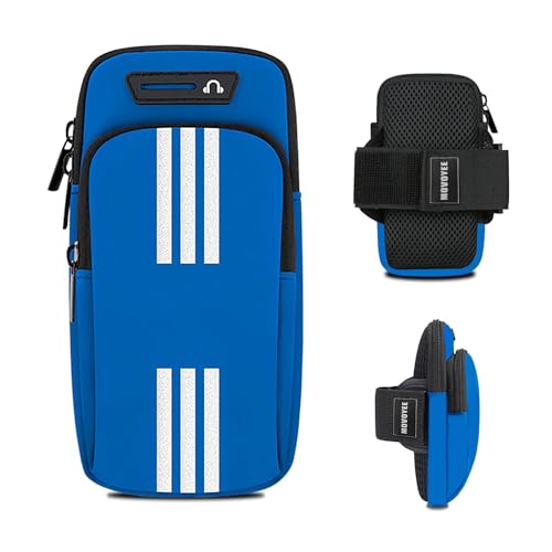 Armband Cell Phone Holder for Running Arm Band iPhone 17 16 15 14 13 12 11 Pro Max 16e Xs Xr X Plus Mini Samsung Galaxy Ultra Note Airpods Pouch Women Men Kids,Runner Gym Walking Arm Bag Blue - color: 06-Blue