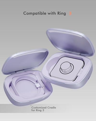Doohoeek Updated Charging Case Compatible with Oura Ring 5 & 4 & 3 Charger, Wireless Power Station Fits Official Chargers & Fit All-Sized Rings Gen 5 & 4 & 3 1000mAh (Charger NOT Included) - color: Purple