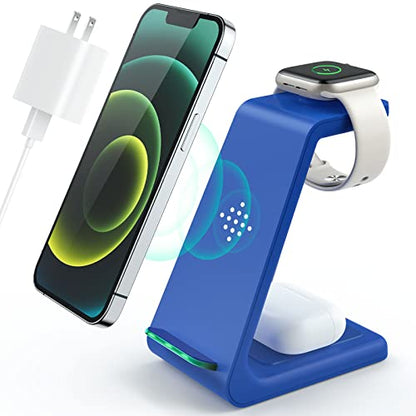 Wireless Charging Station,3 in 1 Fast Charging Station,Wireless Charger Stand for iPhone 14/13/12/11 Pro Max/X/Xs Max/8/8 Plus, AirPods, iWatch Series