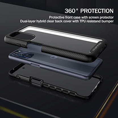 Compatible with Moto G 5G 2022 Case, Built in Screen Protector Full Body Shockproof Slim Fit Bumper Protective Phone Cover for G 5G 2022-Black/Clear - size: Moto G 5G 2022