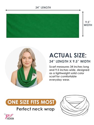 Pop Fashion Solid Color Hidden Zipper Pocket Scarf - Fashion Scarf for Women - All Seasons - color: Green