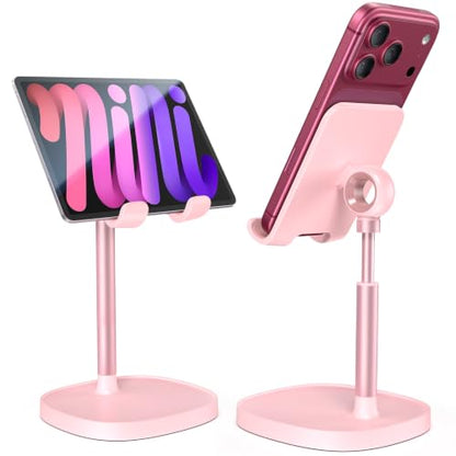 LISEN Cell Phone Stand iPhone Holder for Desk, Pink Gifts for Women Girls - color: A- Pink