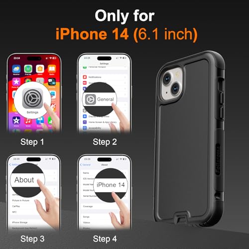 Follaroma Magnetic for iPhone 14 Case, Heavy Duty Phone Cases, Black, 6.1" | Compatible with MagSafe, Heavy Duty Shockproof,Military-Grade Anti-Drop Protective,Dual Layer Magnetic Protection Phone Cover - color: Black, size: iPhone 14 6.1''