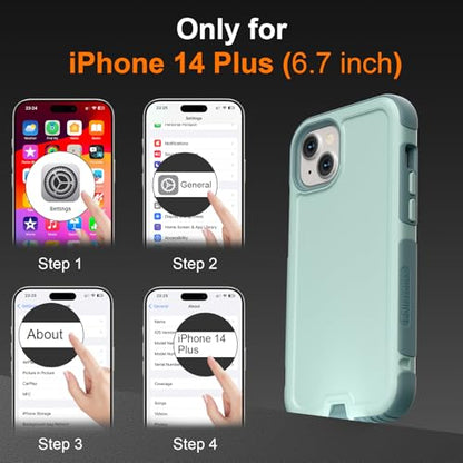 Follaroma Magnetic for iPhone 14 Plus Case, Heavy Duty Cases, Green, 6.7" | Compatible with MagSafe, Heavy Duty Shockproof,Military-Grade Anti-Drop Protective,Dual Layer Magnetic Protection Phone Cover - color: Green, size: iPhone 14 Plus 6.7''