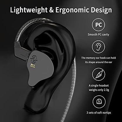 YINYOO CCZ Melody Gaming Earbuds Wired in Ear Hearphones with Microphone IEM HiFi Bass with 1DD 1BA Hybrid, Detachable Cable for Smartphones/PC/Tablet/Gaming/Video/Music/Calling (Blue, with mic) - color: Blue, size: 3.5mm-With Microphone, style: 3.5mm-Wit
