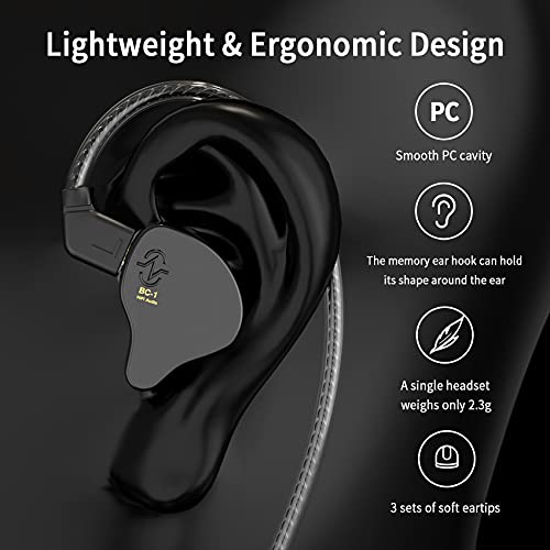 YINYOO CCZ Melody Gaming Earbuds Wired in Ear Hearphones with Microphone IEM HiFi Bass with 1DD 1BA Hybrid, Detachable Cable for Smartphones/PC/Tablet/Gaming/Video/Music/Calling (Green, with mic) - color: Green, size: 3.5mm-With Microphone, style: 3.5mm-W