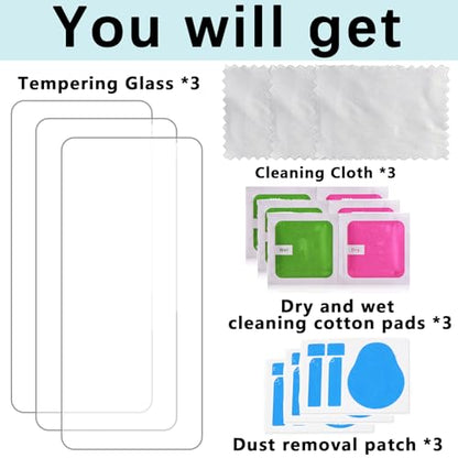 Screen Protector Compatible with Motorola Edge 50 Ultra 5G(6.7 Inch) [3 Pack] Glass Screen Protector Suitable for Motorola Edge 50 Ultra 5G, Tempered Glass Protective Film