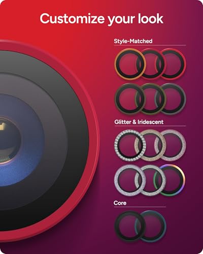 ZAGG iPhone Camera Lens Protector for iPhone Air - Pink, Camera Ring, Maximum Impact & Scratch Protection, Anti-Reflective Technology, Smudge-Resistant, Precise Fit, Glass Elite - color: Pink