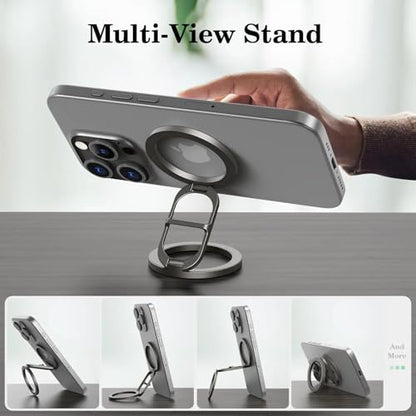 Gym Magnetic Phone Holder - Black-Gray, Dual Magnet, Strong Grip, 360° Rotation, Attach to Metal Surfaces, Compatible with iPhone 16/15/14/13/12, Samsung, MagSafe Case & All Smartphones - color: Black-Grey