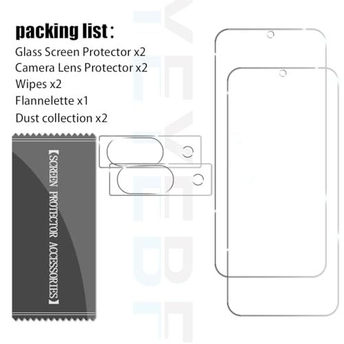 Pixel 8a HD Clear Tempered Glass Screen Protector + Camera Lens Protectors, [2+2 Pack] [3D Glass] [Anti-Glare] [Bubble-Free] Screen Protector Glass For Google Pixel 8a - size: Google Pixel 8a