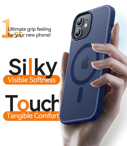 CANSHN Magnetic for iPhone 12 Case/iPhone 12 Pro Case, Deep Blue | Translucent Matte, Compatible with MagSafe, Heavy Duty Protection, Scratch Resistant, Slim Fit, Pocket Friendly - color: Matte Magnetic & Deep Blue