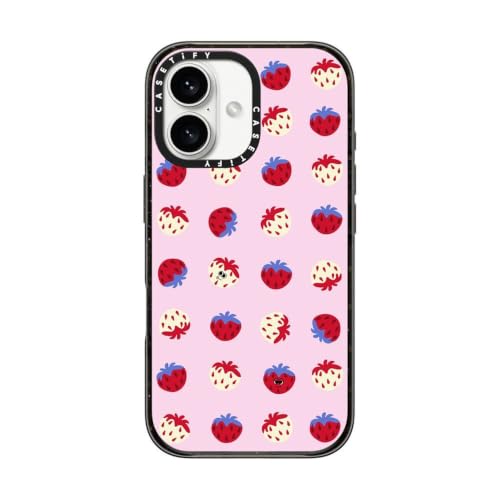 CASETiFY for iPhone 16 Case - Impact | Slim Fit | 8.2 ft. 4X Military Grade Drop Protection | Berry sweet | Black - color: Berry sweet, size: Iphone 16 (6.1")