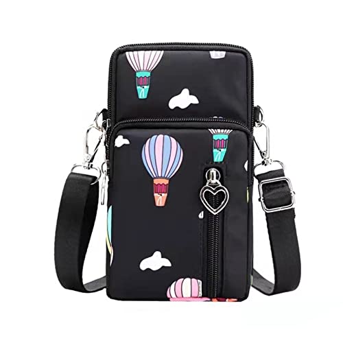 Women Crossbody Cell Phone Purse Case Armband Bag for iPhone 12 13 Mini 14 15 Plus 11 Pro Max Google Pixel 6a 7a 8a 6 7 8 Pro - color: Black-balloon