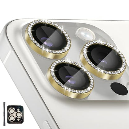 Camera Lens Protector for iPhone 14 Pro/14 Pro Max, Diamond Gold - color: Diamond Gold