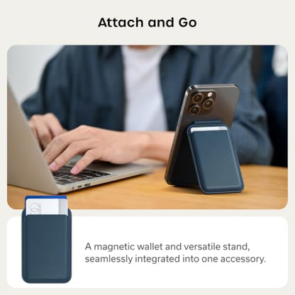 Satechi MagSafe Wallet Stand, Card Holder, NFC Pass-Through - color: Dark Blue
