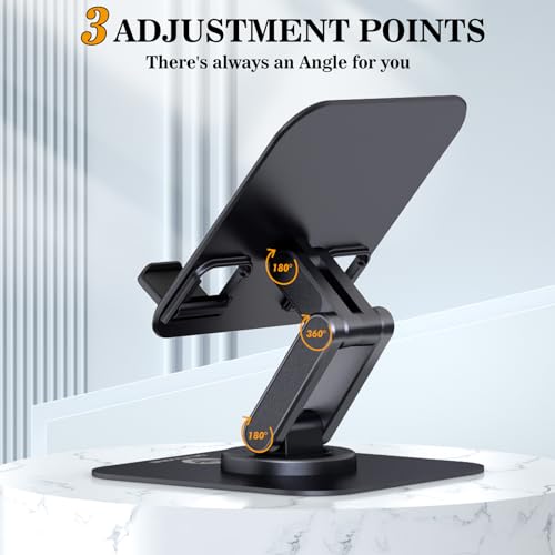 OCYCLONE iPad Stand, 360° Rotating iPad Tablet Stand Holder for Desk, Black - color: Black