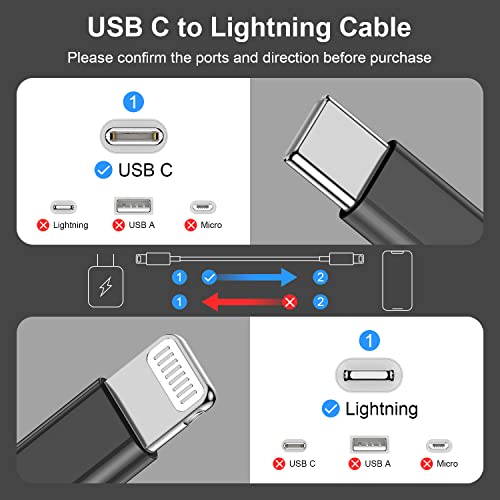 2Pack for iPhone14/13/12 Fast Charger Cable Black 6ft[Apple MFi Certified] - color: Black, size: 6 feet