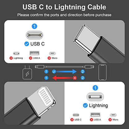 2Pack for iPhone14/13/12 Fast Charger Cable Black 6ft[Apple MFi Certified] - color: Black, size: 6 feet