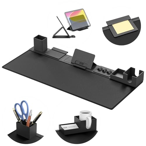 KDD Desk Pad Mat Set, 6 in 1 Mouse Mat with Magnetic Desktop Storage Accessories DIY Feature for Phone and Tablet Stand/Cup Holder/Pen Card Holder/Cable Management for Home Office Accessories
