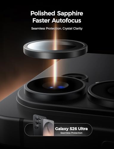 MAGIC JOHN 2 Pack for Samsung Galaxy S26 Ultra Camera Lens Protector,Black - color: Black