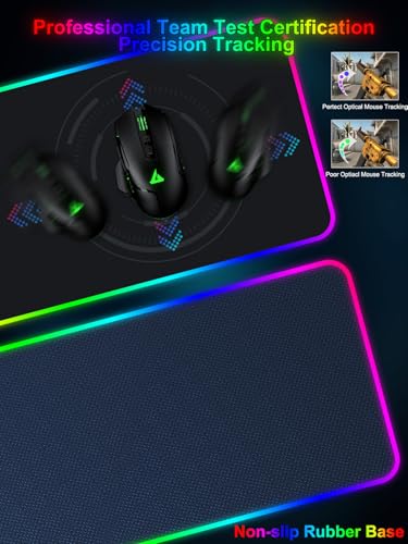 RGB Gaming Mouse Pad with Fast Wireless Charger, LED Extended Desk Mat, Home Office Large Desk Pad with Ultra-Smooth Surface, Non-Slip Base, Waterproof Keyboard Pad (Black) - color: 31.5x11.81"-Black w/PD Charger