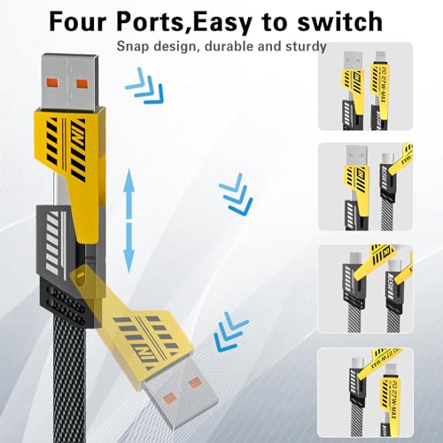 2Pcs 4 in 1 Charging Cable, USB C to L Cable, 6.6FT, USB A/C to C/L