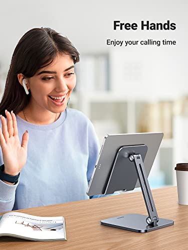 UGREEN Tablet Stand Compatible for iPad Desk Stand Holder Adjustable Aluminum Thicker Base Compatible with iPad Pro Air Mini 13 12.9 11 Inch Home Office Desk Accessories Grey - color: Grey