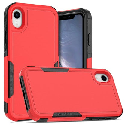 for iPhone XR Case: Dual Layer Protective Heavy Duty Cell Phone Case Shockproof Rugged Bumper Tough with Screen Protector - 16ft Military Grade Drop Tested for Appple iPhone XR (6.1 inch), Red - color: Red (PC) + Black (TPU)