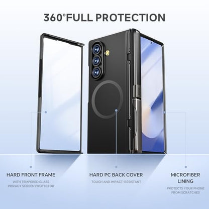 for Samsung Galaxy Z Fold7 Case, [Compatible with Magsafe], [Invisible Kickstand & HD Screen Protector], Protective Phone Case for Samsung Galaxy Z Fold 7, Black - color: Black