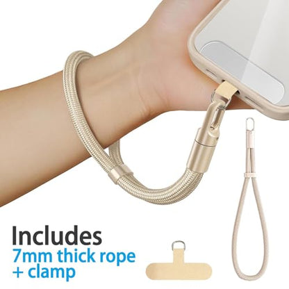 Adjustable Phone Wrist Strap, Slim Lanyard with Tether Tab Anti Drop Wristlet for and Smartphones, Nylon Hand Strap - color: Light Tan