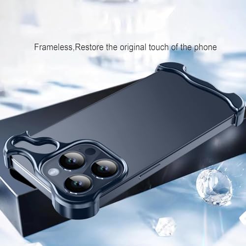 Frameless Phone Case Crafted for iPhone 15 Pro Max Blue - color: Aluminum Blue, size: iPhone 15 Pro Max