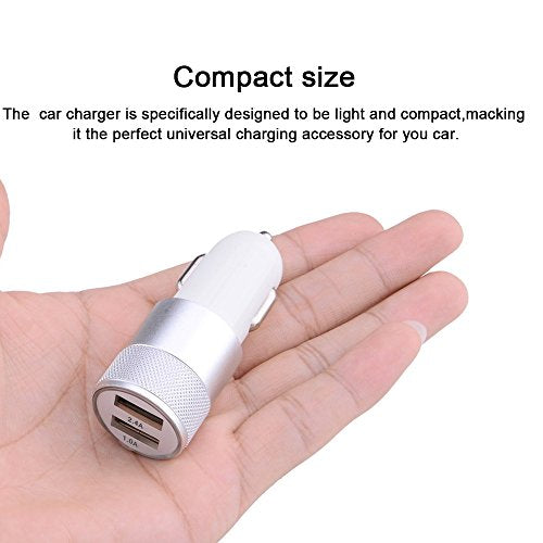 Car Charger,Sicodo 3.4A 2 Pack USB Smart Port Charger - color: Slive